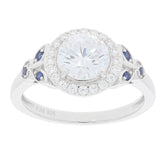 Sterling Silver Semi Mount Ring Setting Round RD 8x8mm White Topaz - Syzjewelry